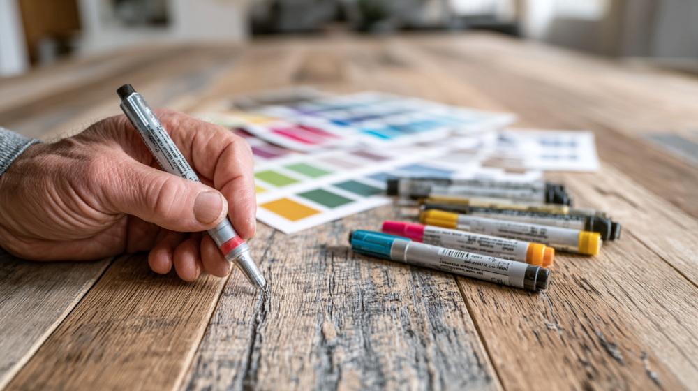 フローリング 傷 補修 ペンの色見本と特徴比較