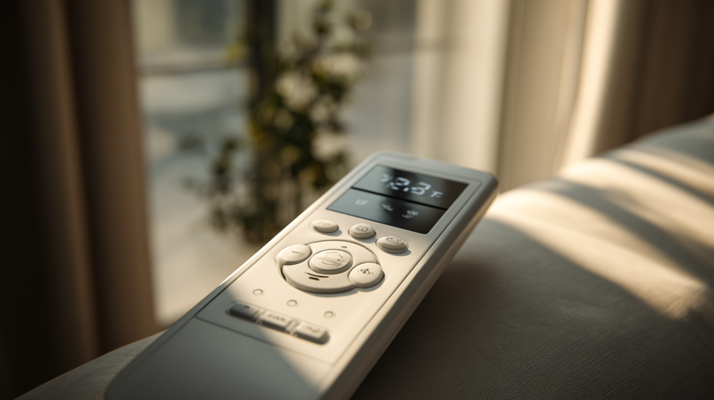 タイマー設定された暖房リモコン