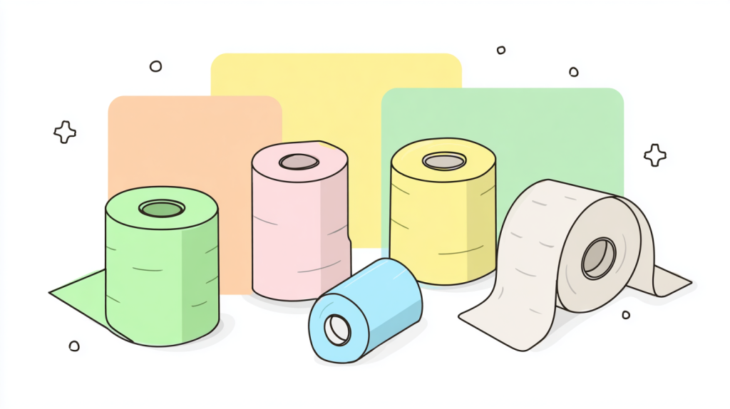 トイレットペーパーの巻き方のイラスト