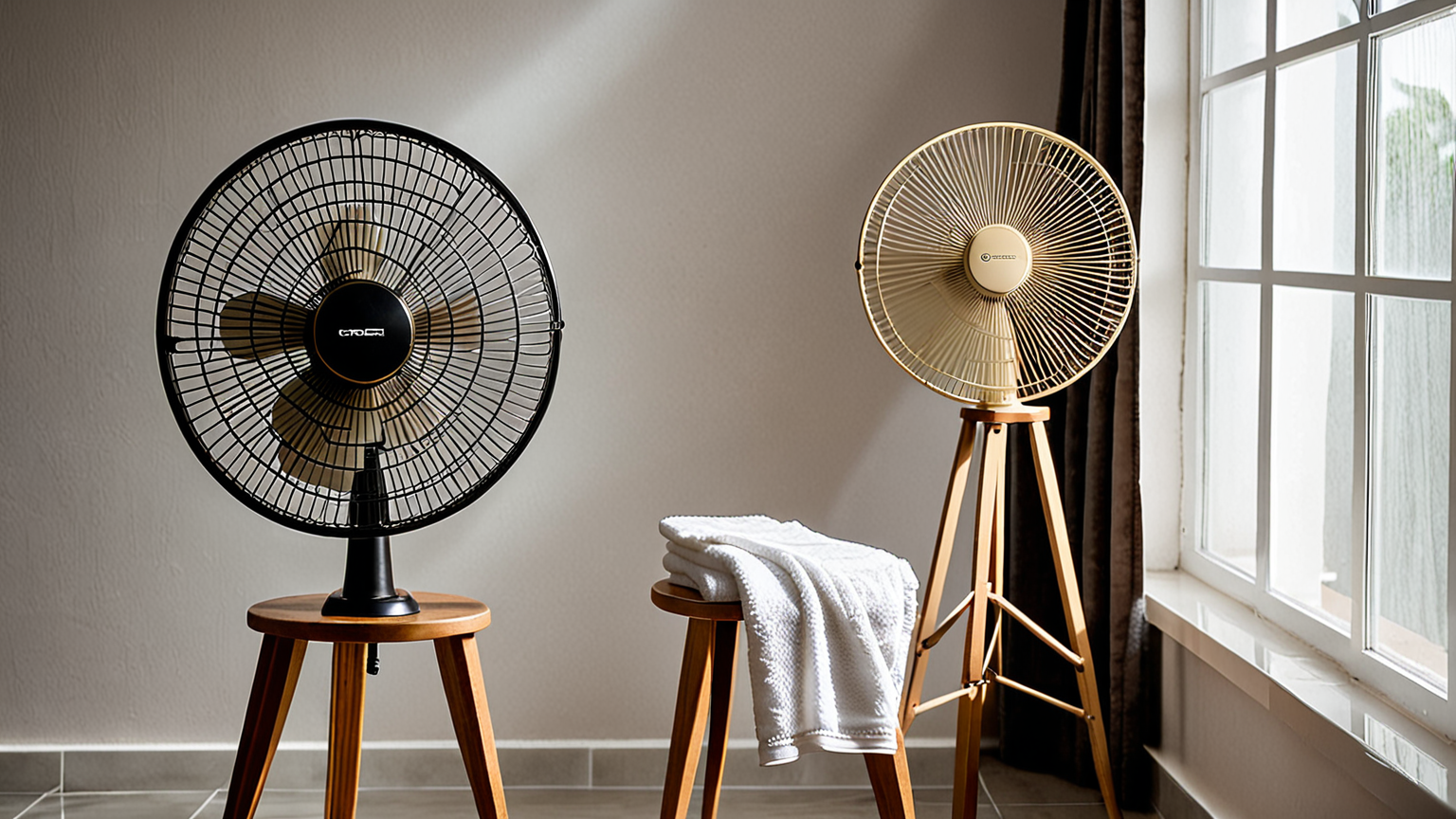 扇風機と濡れタオルのイメージ