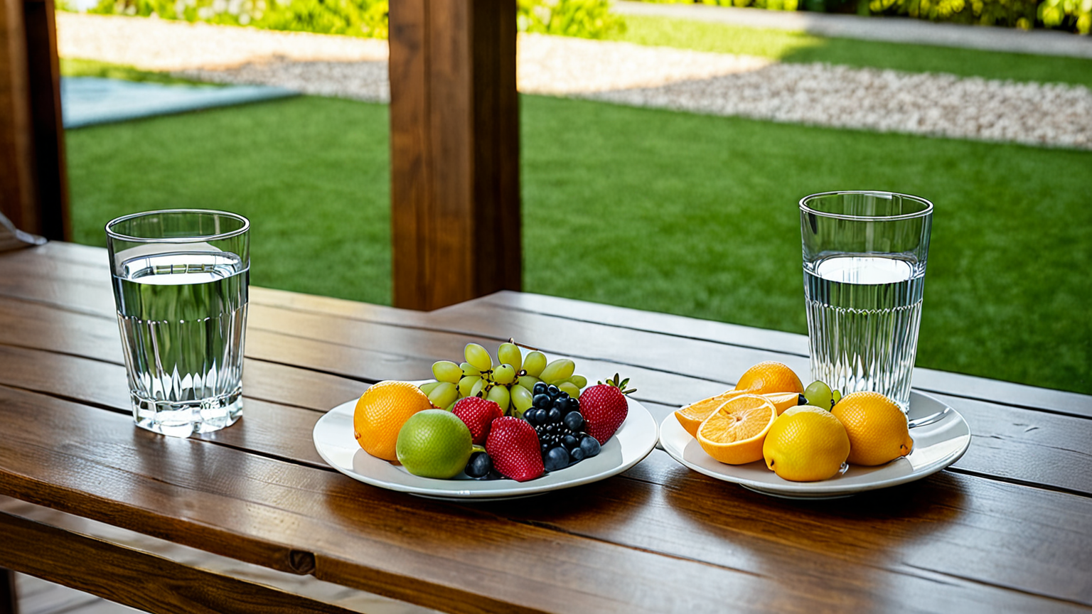 水分補給と軽食のイメージ