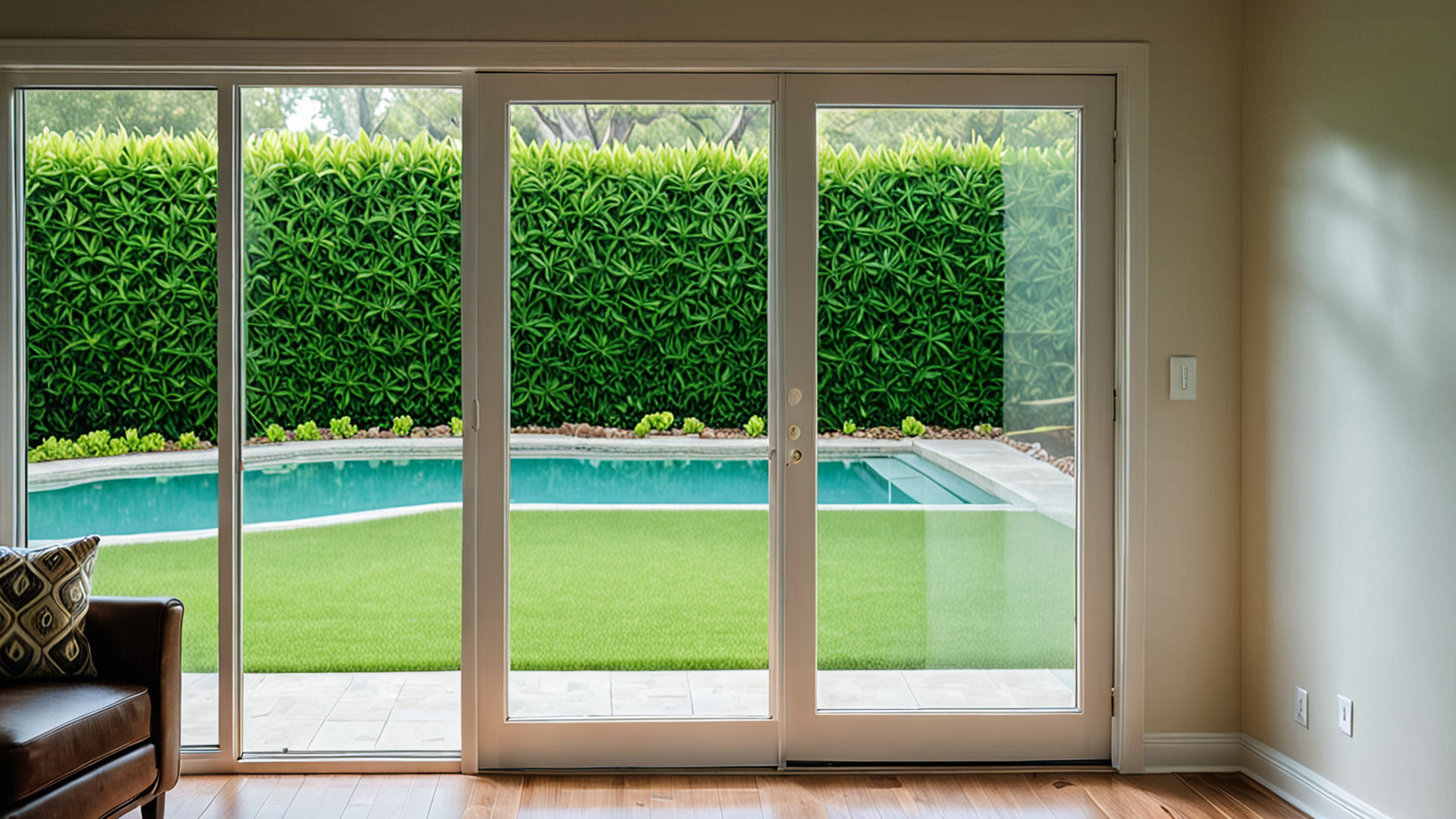 網戸のメンテナンスをする様子