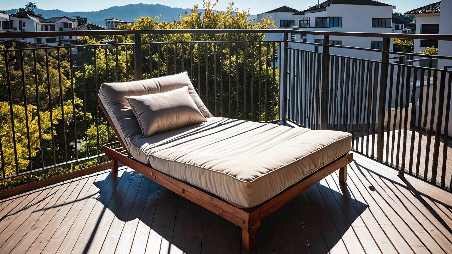 布団をベランダで干す様子