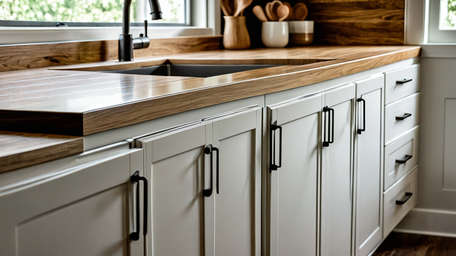 キッチンの隙間を塞ぐ作業