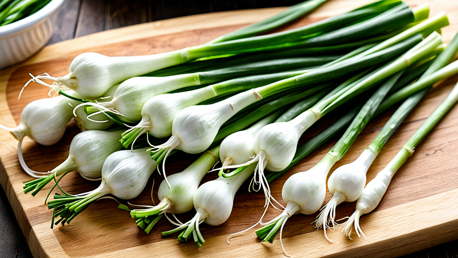 新鮮なネギの青い部分と白い部分