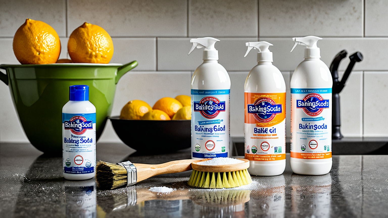 掃除ブラシと重曹・クエン酸のセット