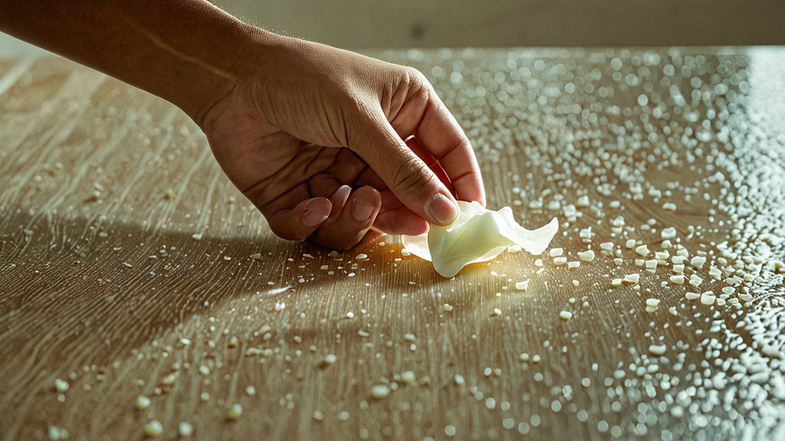 注意しながらガムを剥がすイメージ