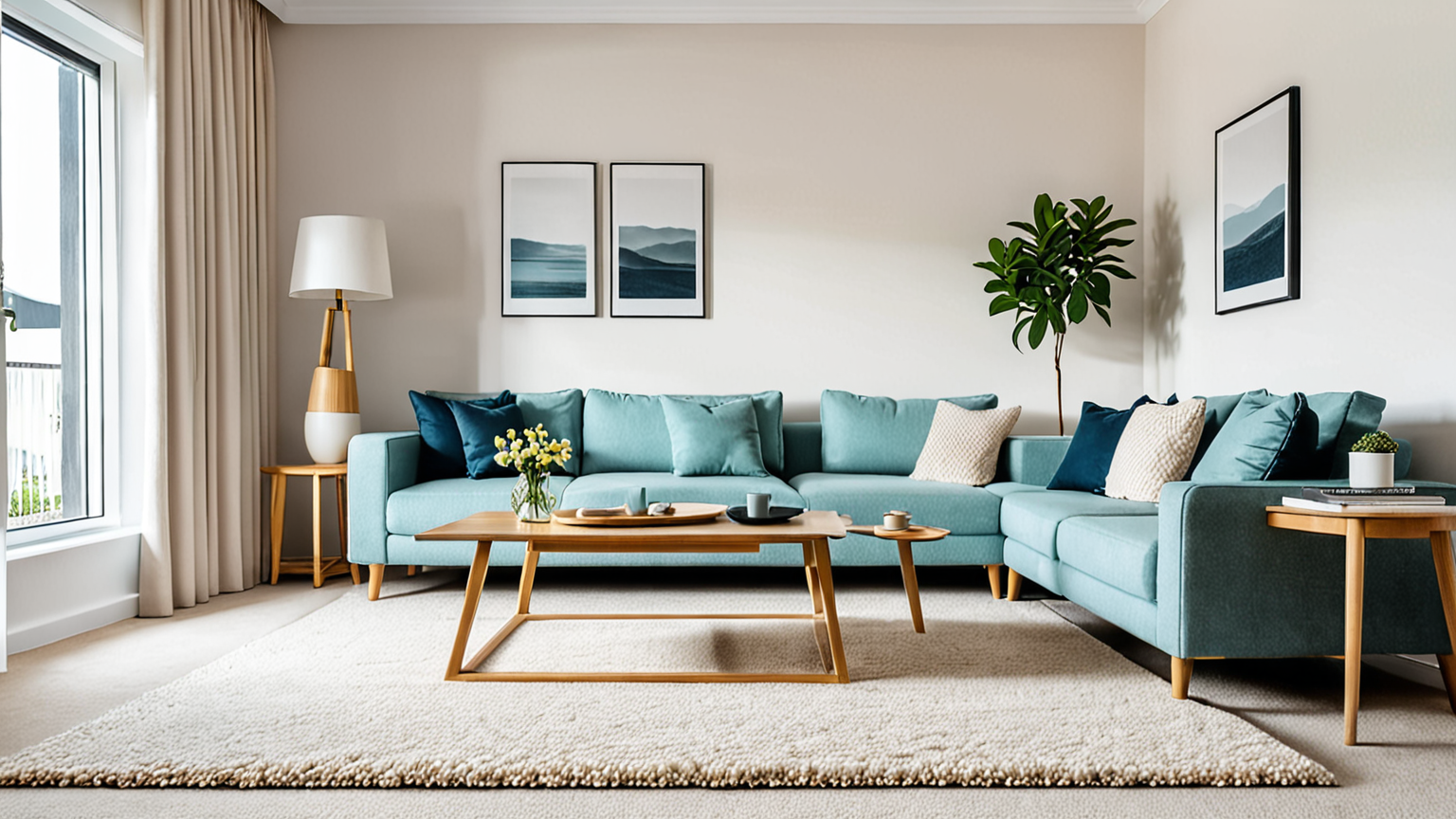 きれいに掃除されたリビングルームのカーペット