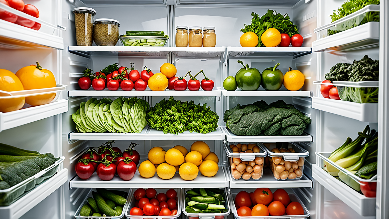 整理された冷蔵庫の内部
