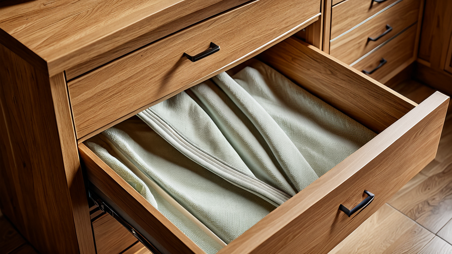 クッションシートを貼った引き出しの滑り部分