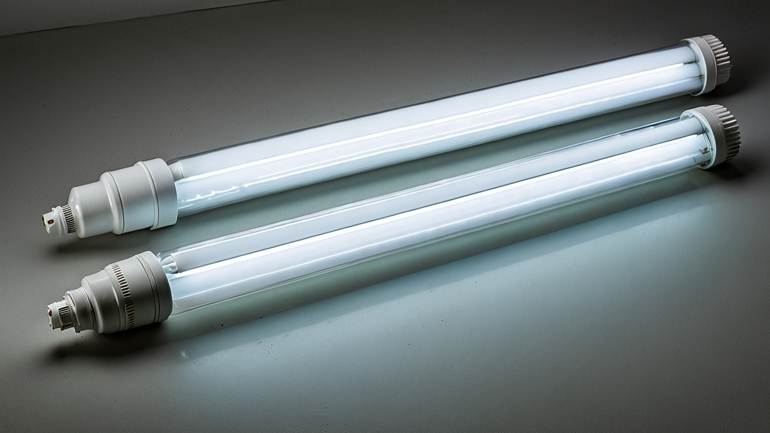 新しい蛍光灯と古い蛍光灯の比較