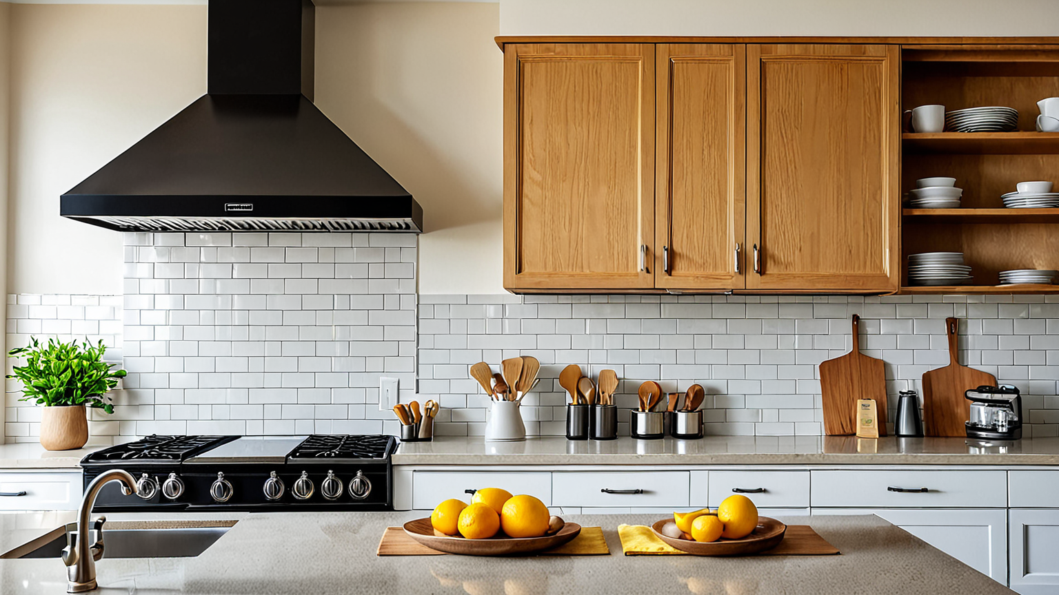 換気扇掃除の準備をしているキッチン