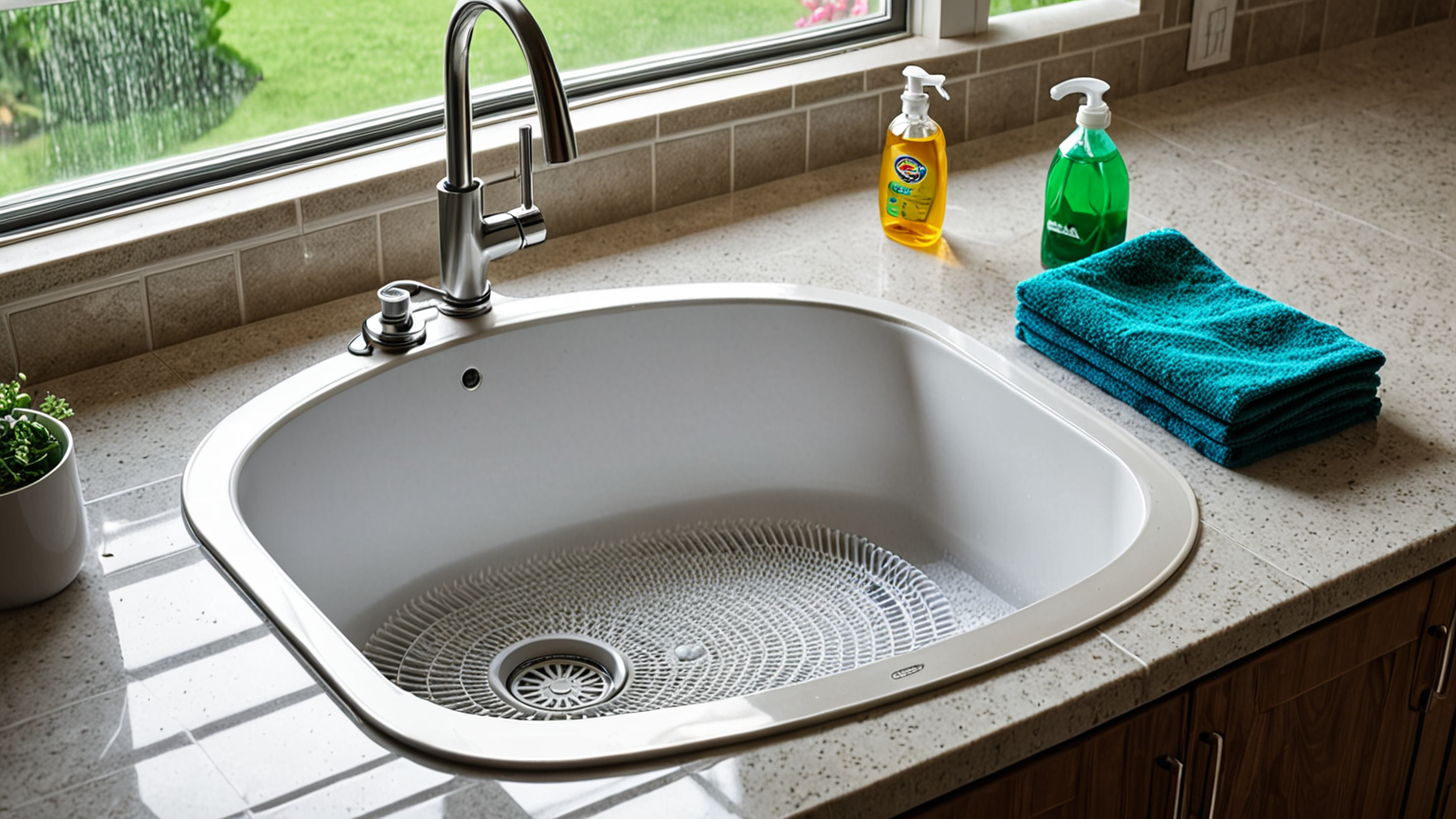 換気扇のフィルターを洗剤に浸している様子