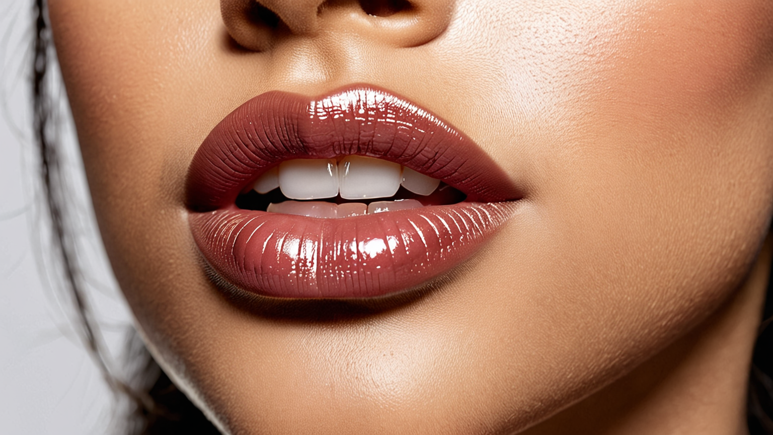 唇にリップクリームを塗る手元