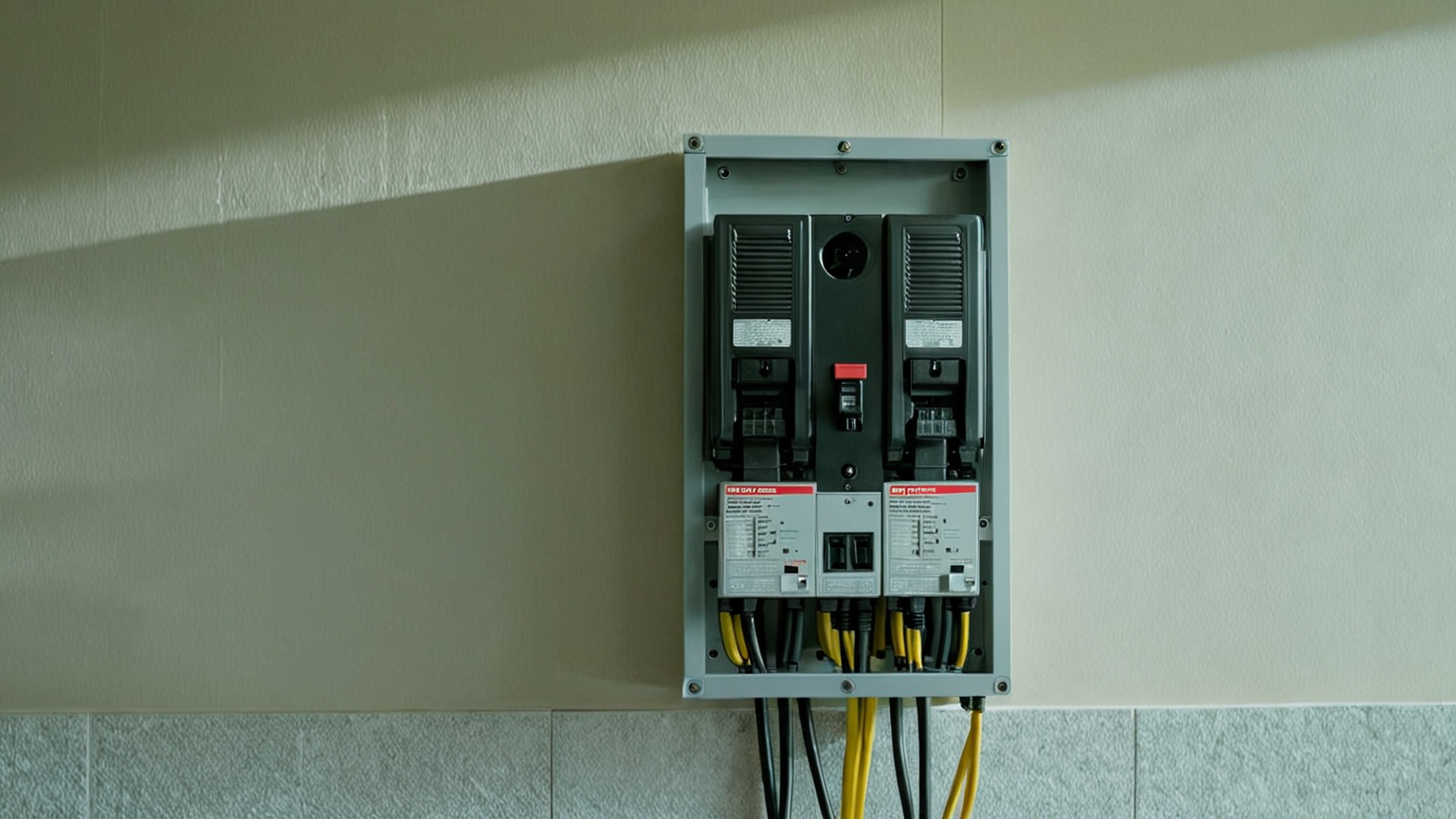 ブレーカーを操作する手元