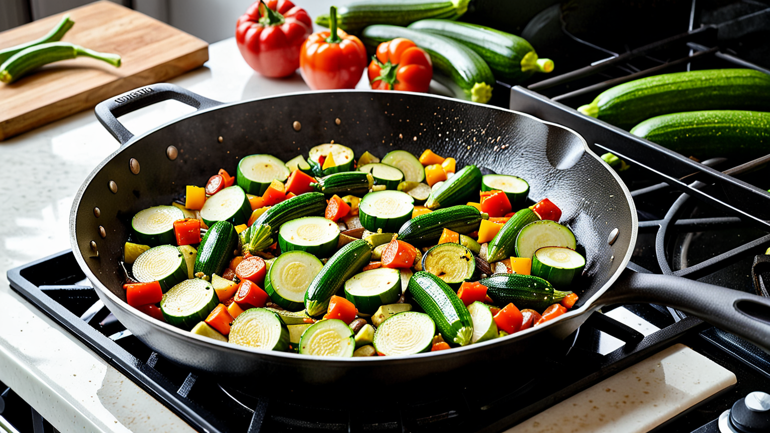 冷凍ズッキーニを使った炒め物の料理写真