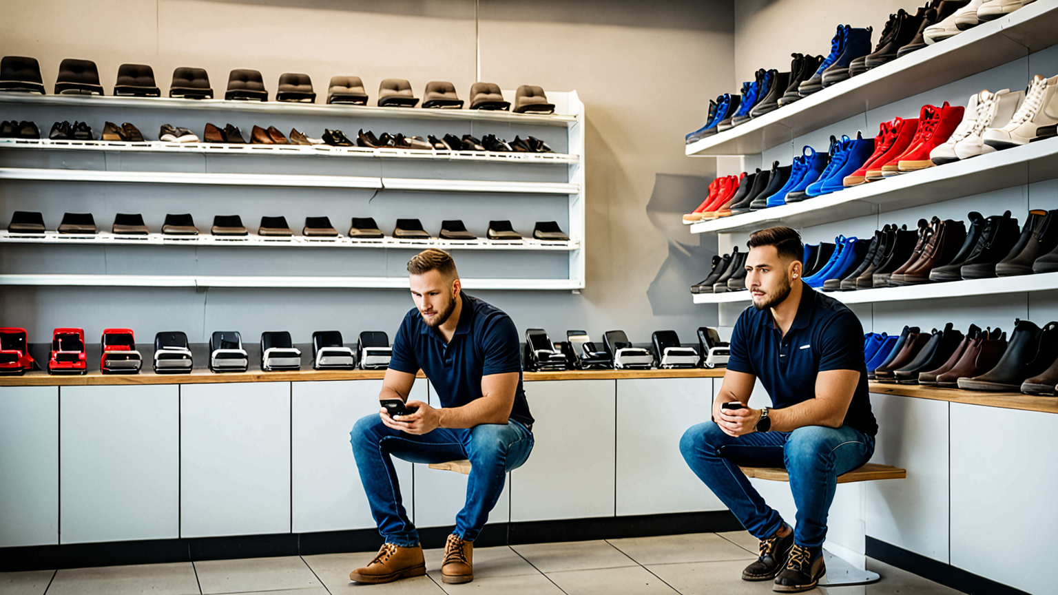 スマホ修理店で画面交換を待つ客