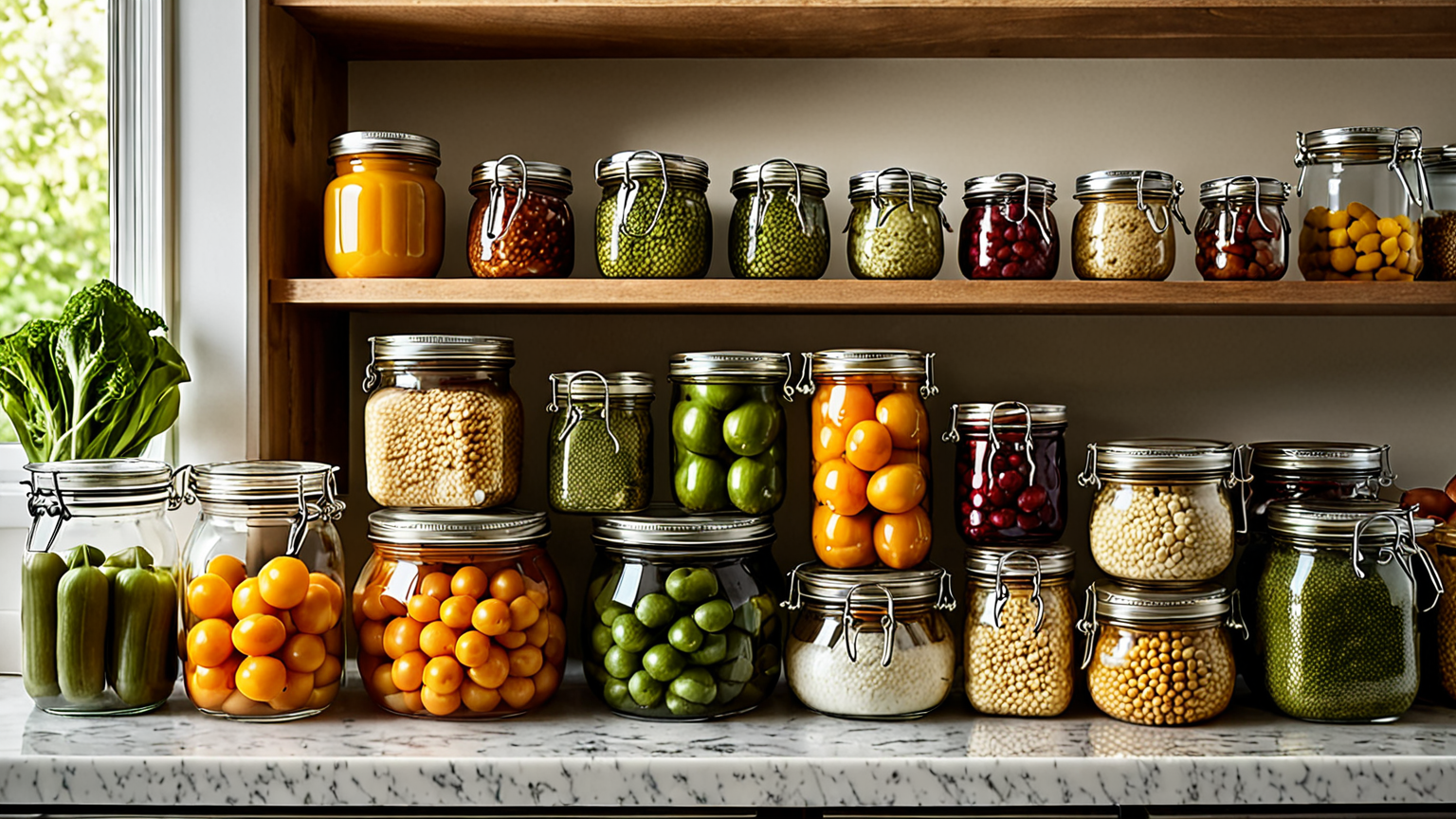 キッチンでの食材保存の様子