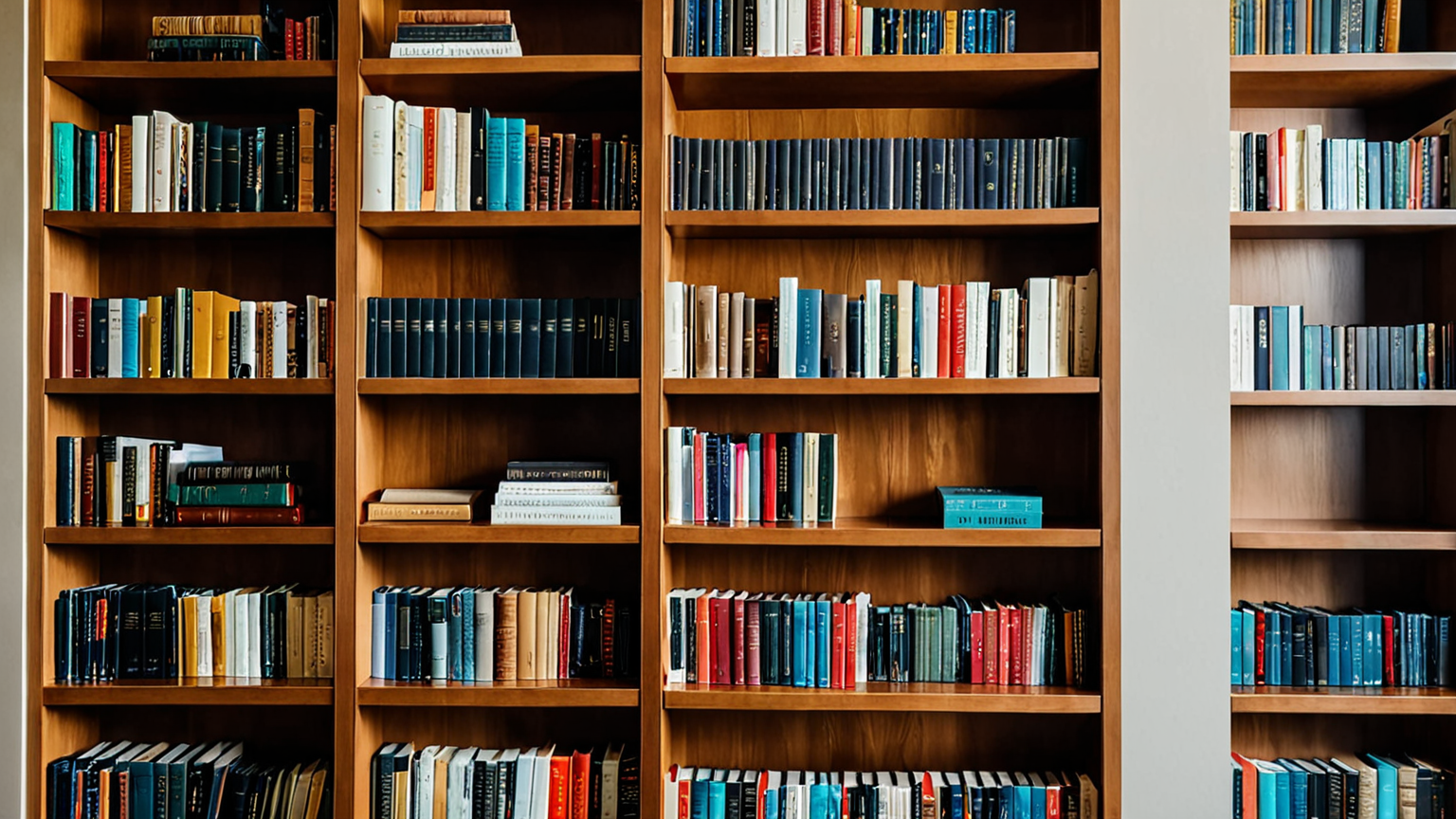 整理された本棚とラベルの例