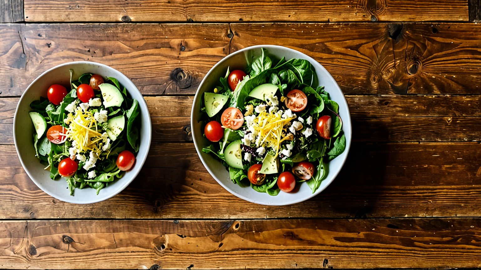 変色したサラダの比較