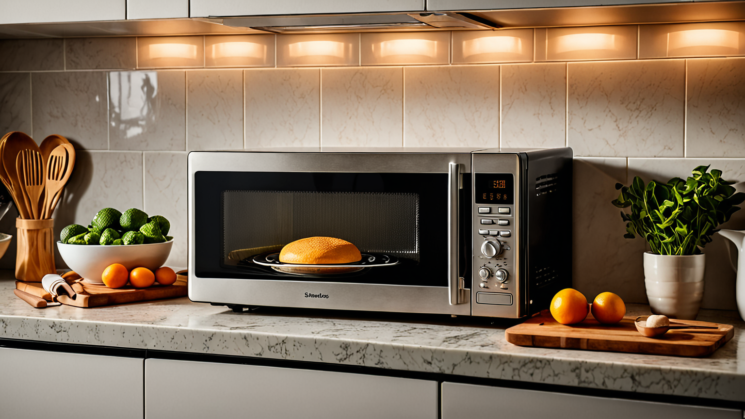 電子レンジで解凍中のミートソース