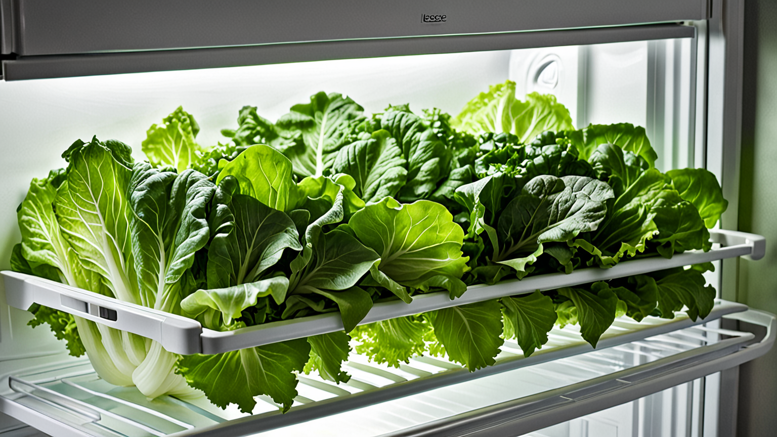 冷蔵庫で保存されたレタスの芯と葉