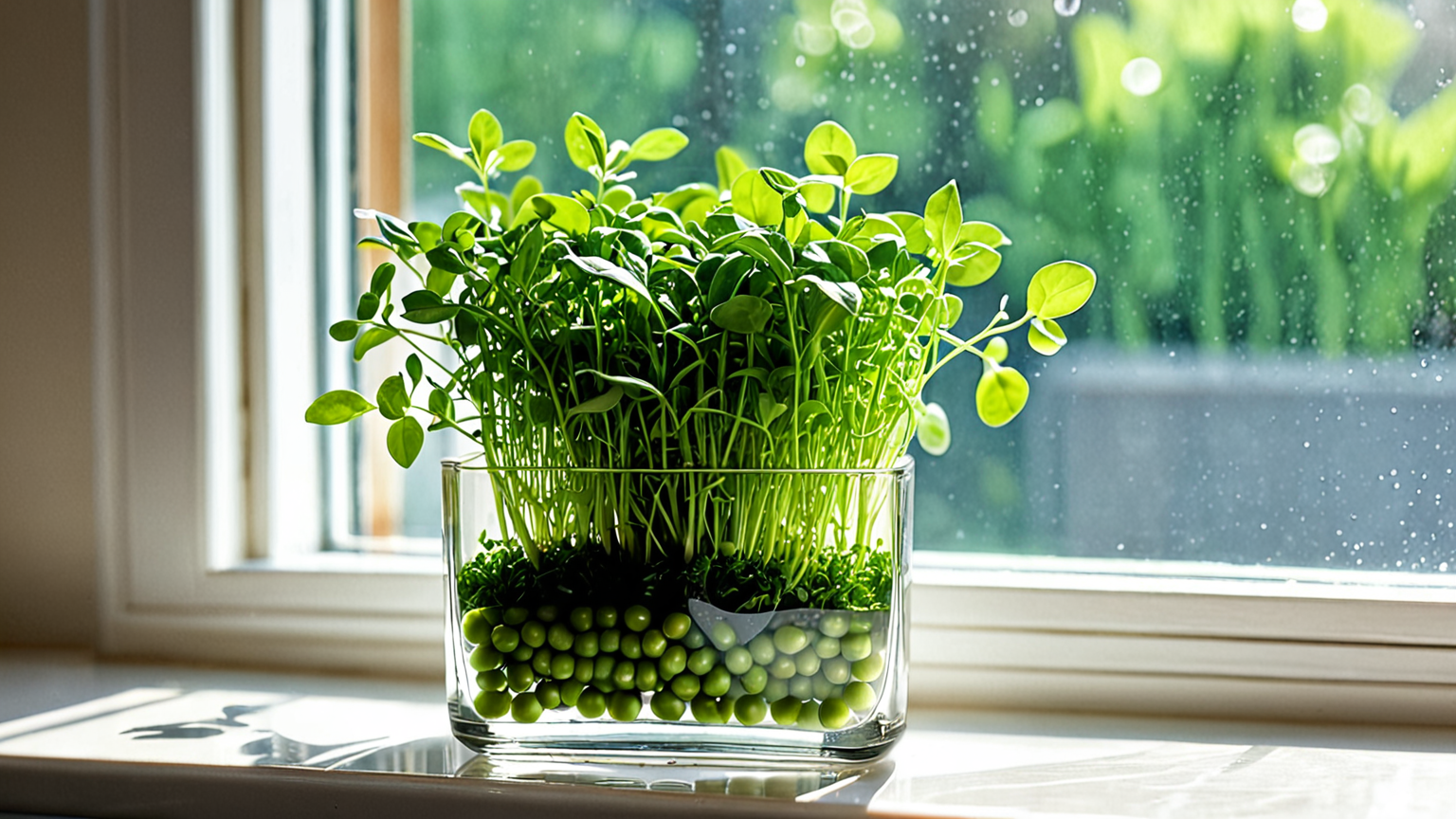 豆苗の再生栽培のイメージ