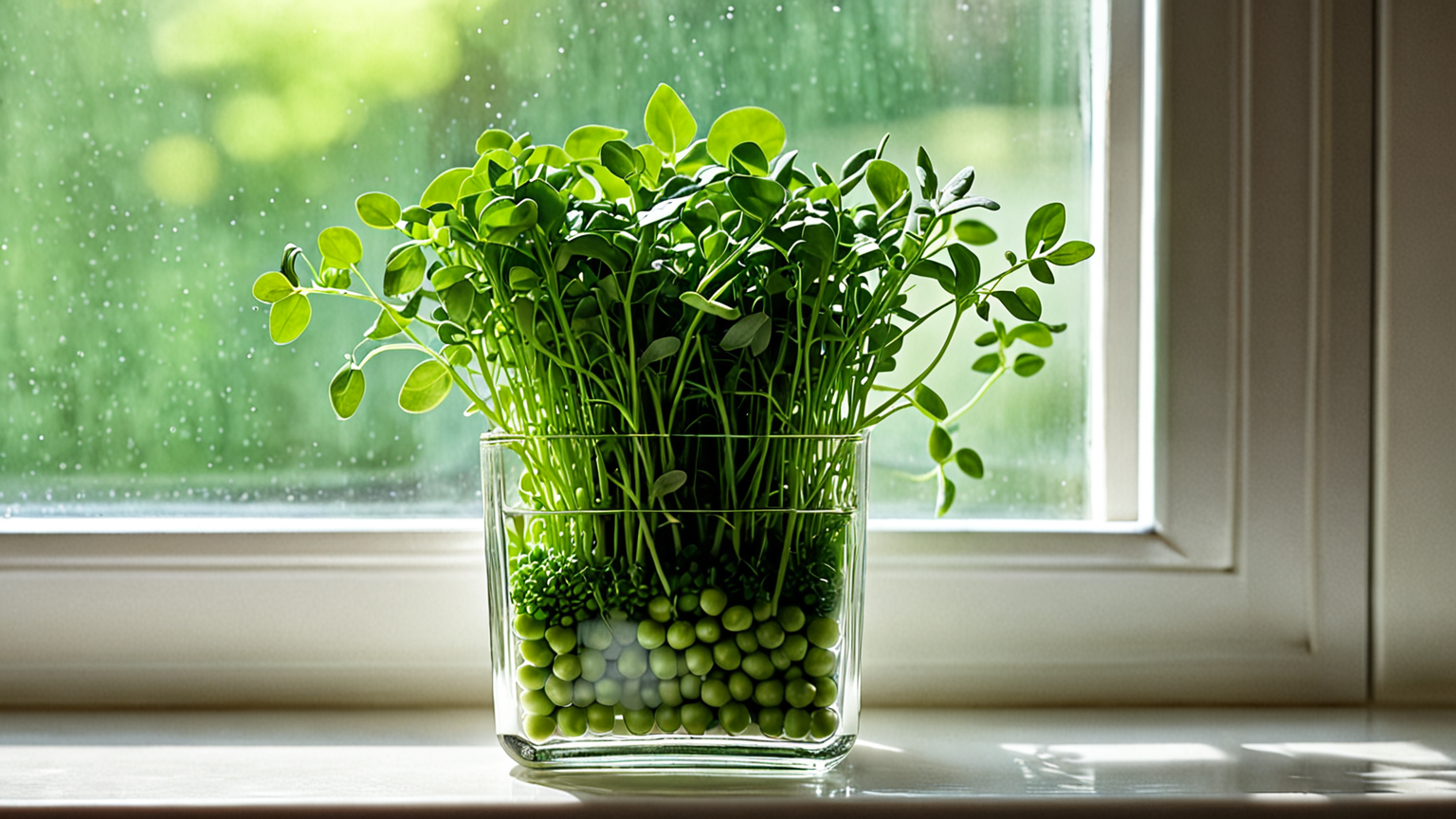 清潔な容器で育てる豆苗