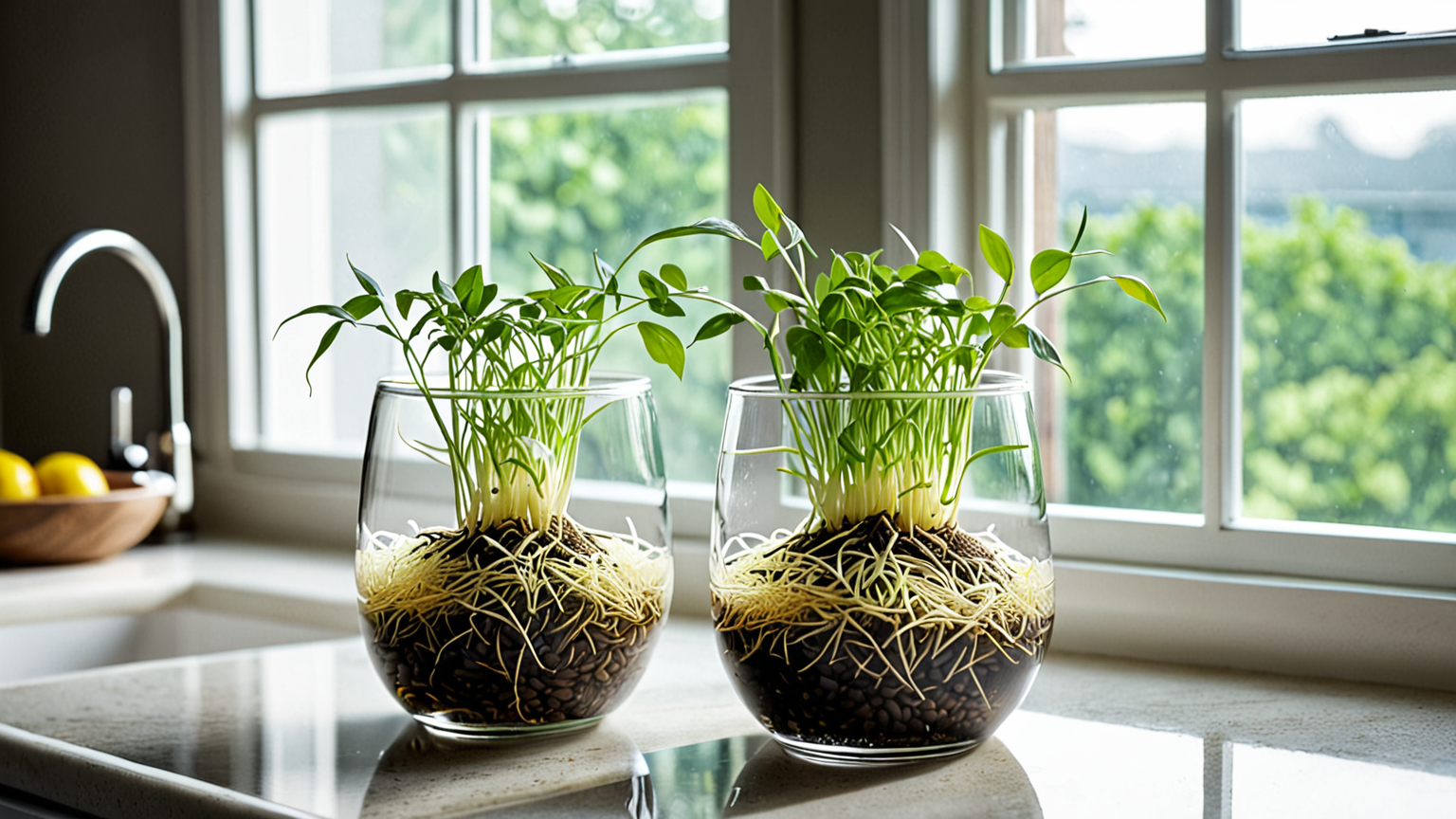 豆苗の再生手順を示す図