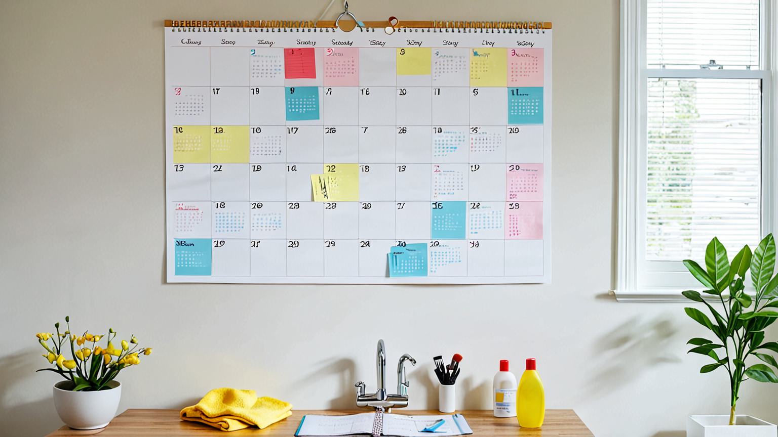 掃除頻度のカレンダーイラスト