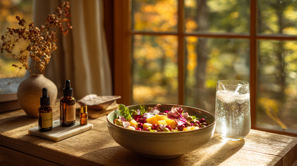 健康的な食事と水分補給のイメージ