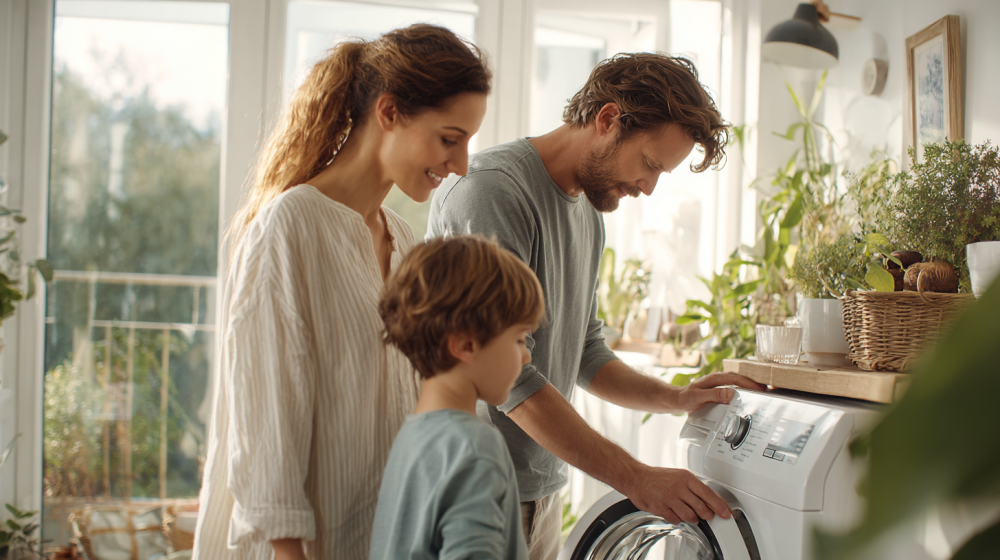 節水以外の節約術を行う家庭の様子