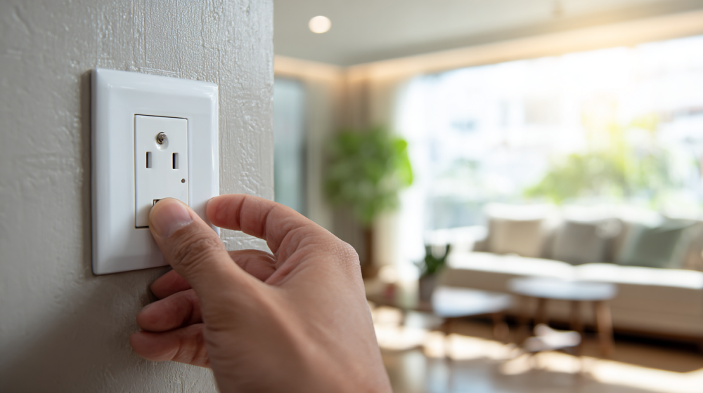 コンセント抜きの手順を示すイラスト