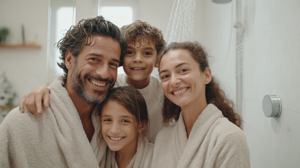 節水意識を持つ家族のイメージ