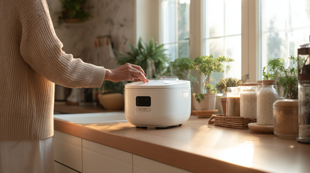 炊飯器の保温を切る際の注意点や安全対策のイラスト