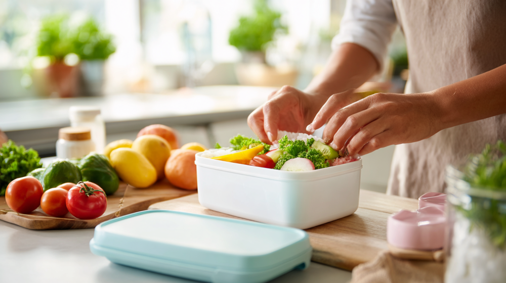 夏 食中毒 予防 お弁当の衛生管理の様子