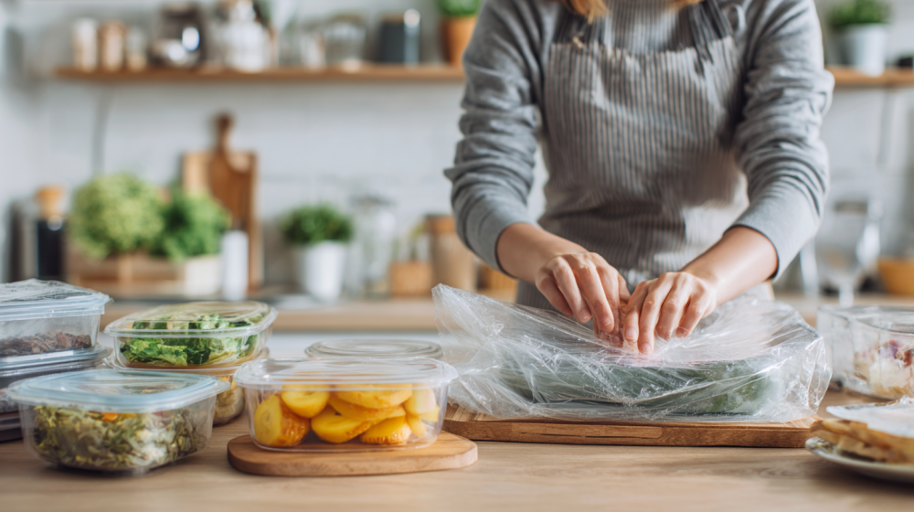 ラップ 節約 再利用 方法を実践している様子