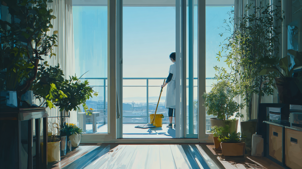 ベランダ掃除 簡単ステップのイメージ