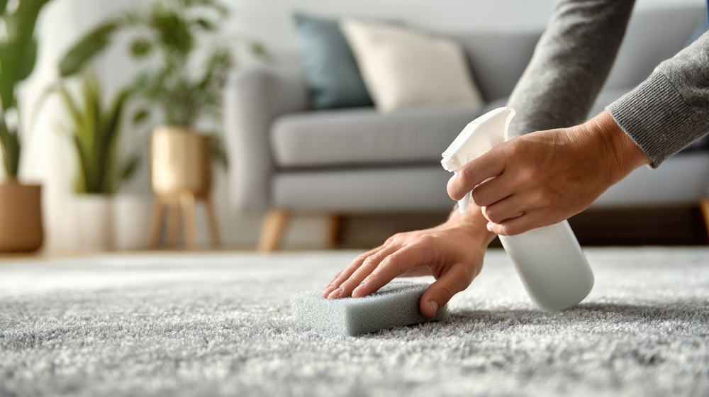 カーペットの定期的な掃除をしている様子