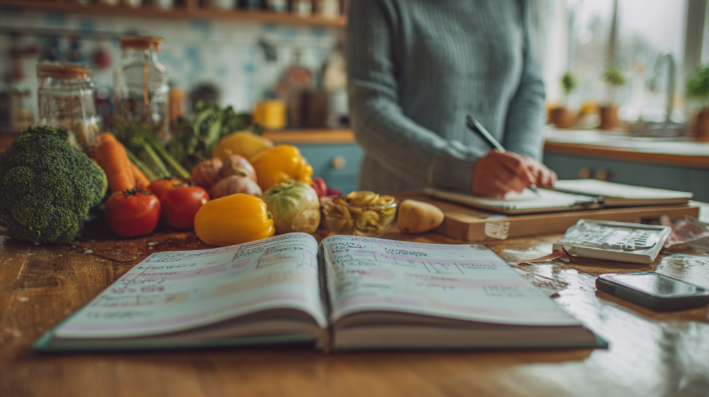 食費 節約 レシピ 一週間で献立を考える様子