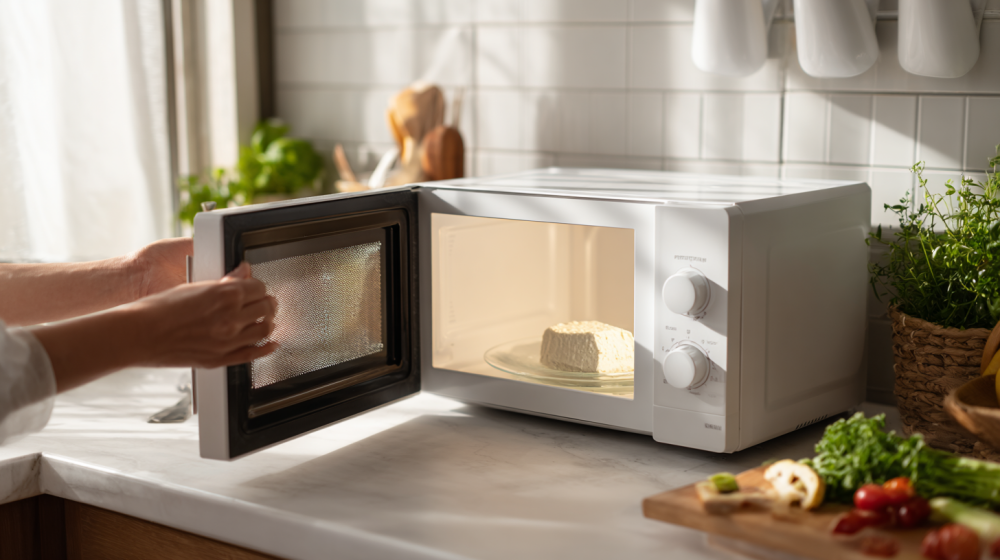 豆腐 水切り 簡単 レンジを実践している様子