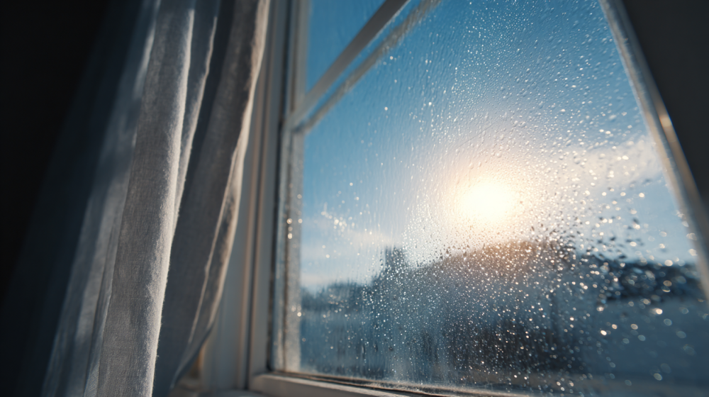 換気をしている窓の様子