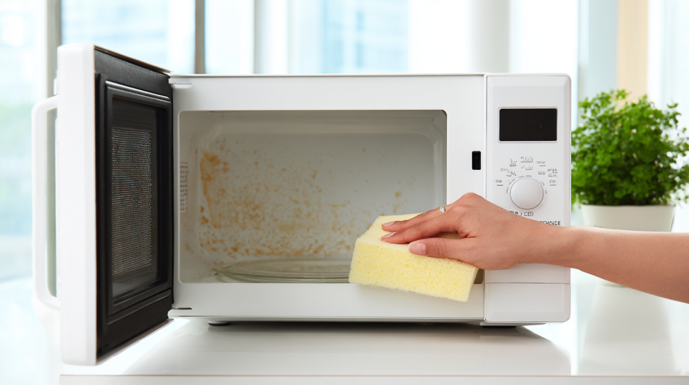 電子レンジ掃除の予防策イメージ