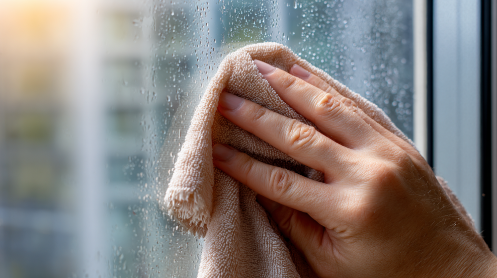 窓ガラス 水垢 落とし方の仕上げの乾拭き