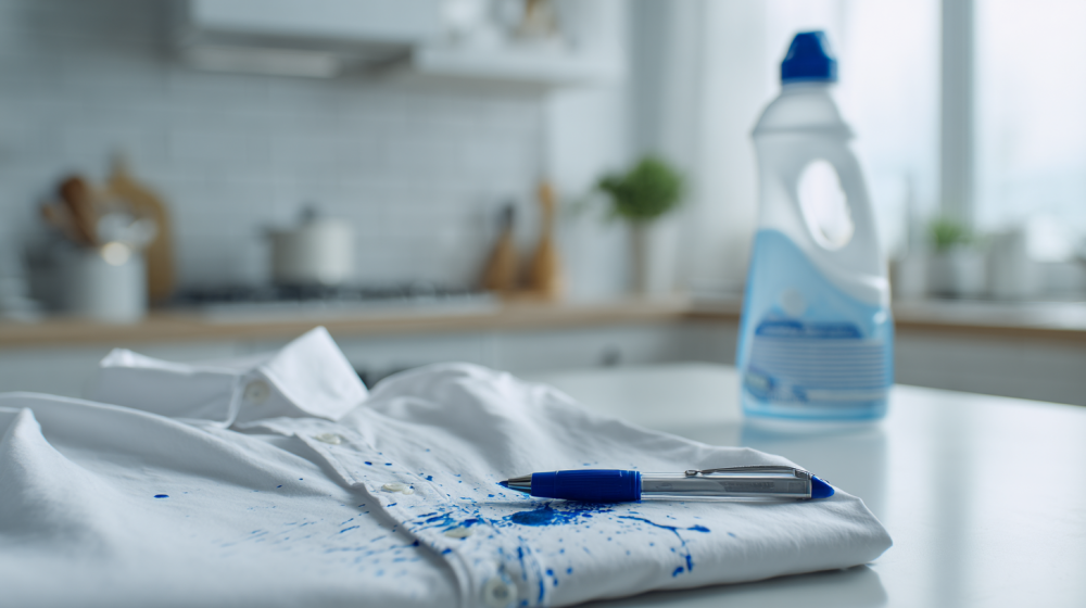ボールペン汚れがついた服と洗剤