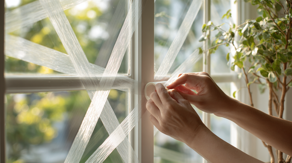 テープ貼りの注意点をイラストで示したもの