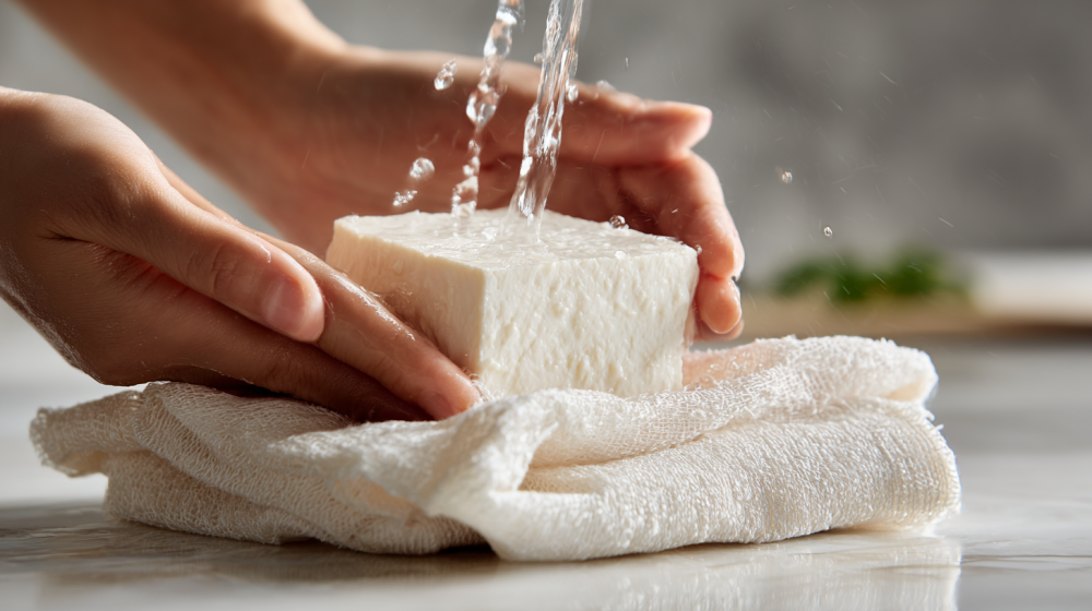 豆腐の保存方法を説明するイラスト