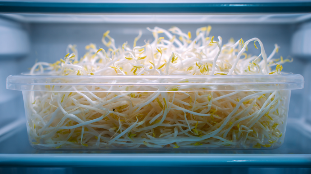 冷蔵庫に保存されたもやし