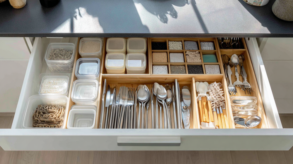 キッチン 引き出し 収納 アイデアの収納グッズ例