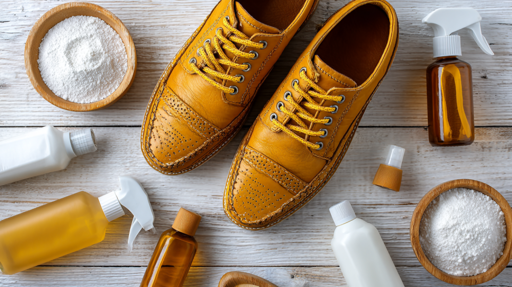 靴の消臭グッズを並べた写真